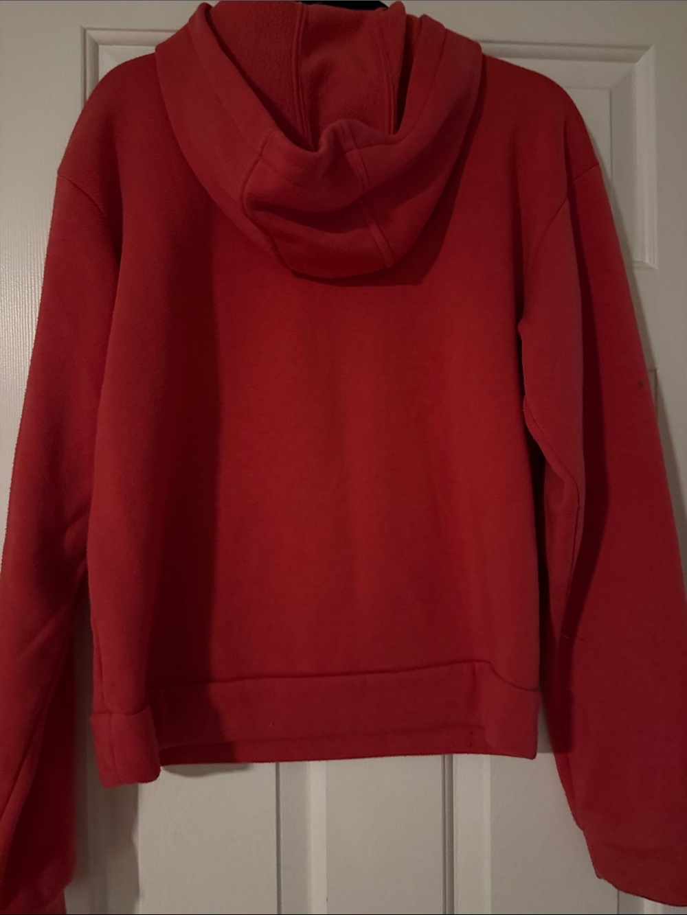 Nordstrom Topshop Deep Coral Crewneck Hoodie with Small Heart Embroidery size 6 - Picture 3 of 4